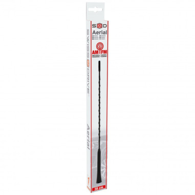 Antenne SWISS DRIVE de voiture flexible et universelle. Livrée avec 2 adapteurs pour le montage sur des véhicules avec des filet