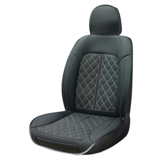 Housse de siège PVC VITTORIA de la marque SWISS DRIVE. Epaisseur 5mm. Couleur : Noir avec surpiqures grises. 1pc.