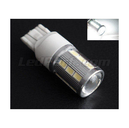 Ampoule W21/5W Magnifier à 21 leds SG Haute puissance + Loupe blanches Culot T20. culot T20, 5W.