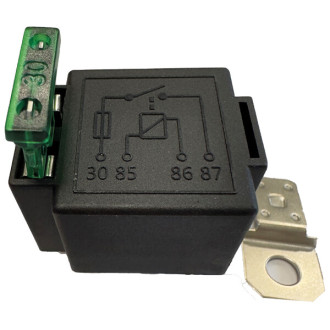 RELAIS CONTACTEUR + FUSIBLE 12V. 30AMP. 4 FICHES 2