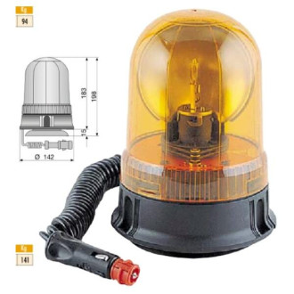 GYROPHARE ORANGE 12/24V. FIXATION MAGNETIQUE+VENTOUSES EX REF 2176024 2