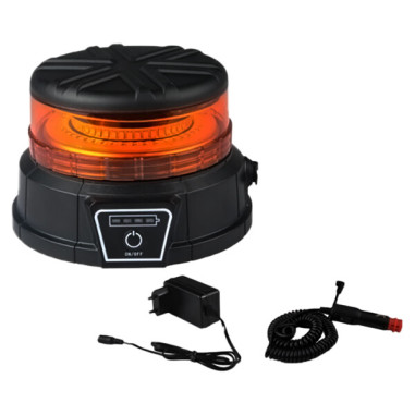 GYROPHARE LED MAGNETIQUE + VENTOUSE- SANS FIL - RECHARCHEABLE SUR ALLUME CIGARE ET SECTEUR (Prises fournies)