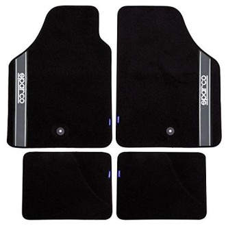 4 TAPIS SPARCO MOQUETTE NOIR GRIS 