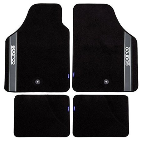 4 TAPIS SPARCO MOQUETTE NOIR GRIS 