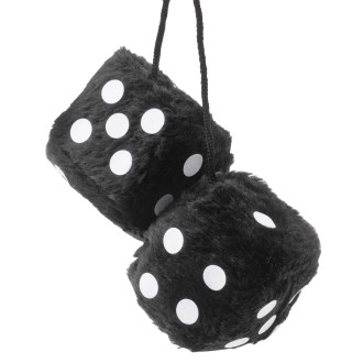 DOUBLE DES EN PELUCHE 6X6 NOIRS