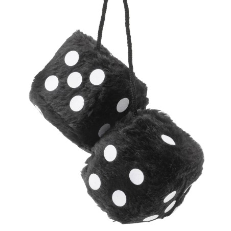 DOUBLE DES EN PELUCHE 6X6 NOIRS