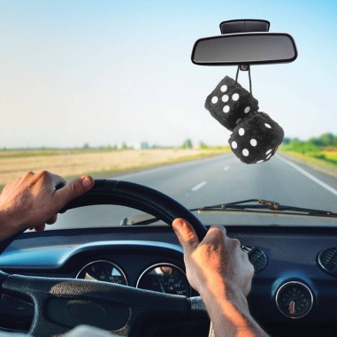 DOUBLE DES EN PELUCHE 6X6 NOIRS